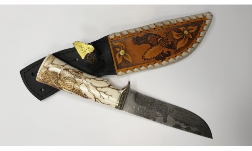 Нож "Носорог", дамаск под камень (ИП Данилов Е.П.)