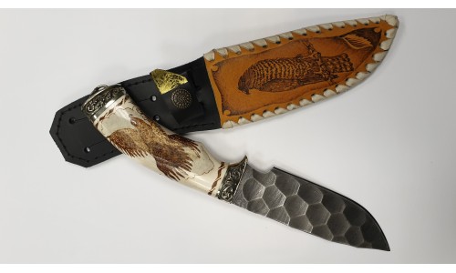 Нож "Носорог", дамаск с рисунком (ИП Данилов Е.П.)