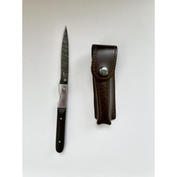 Нож складной, дамаск, рукоять орех (ИП Данилов Е.П.)
