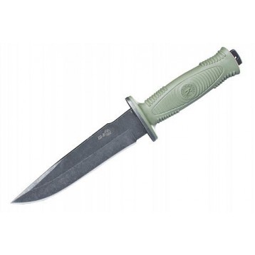 Нож охотничий Ш-8 клинок-черный "Stonewash", рукоять эластрон (ПП  Кизляр)