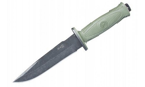 Нож охотничий Ш-8 клинок-черный "Stonewash", рукоять эластрон (ПП  Кизляр) 014366