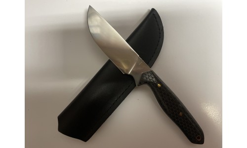 Нож Фултанг 05 (накладная текстолит, насечка на рукояти, 95х18) ("РОС оружие")