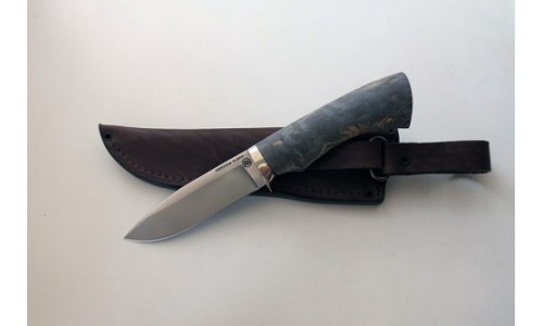 Нож Зубр, сталь s390 ,ст.кар.береза+гарда мельхиор (ИП Марушин А.И.) 