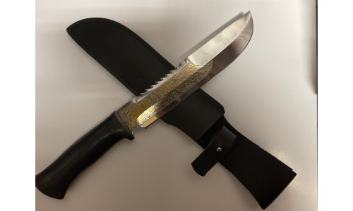 Нож Медвежий (кожа, текстолит, позолота, сталь 95х18) ("РОС оружие")