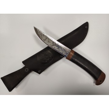 Нож НС-07 сталь ЭИ-107,  рукоять кожа  ("Стиль-М", г.Златоуст)
