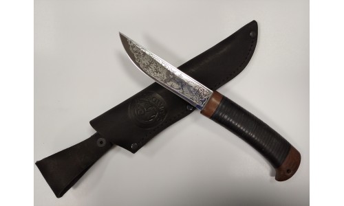 Нож НС-07 сталь ЭИ-107,  рукоять кожа  ("Стиль-М", г.Златоуст)