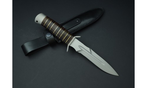 Гражданское холодное клинковое оружие нож охотничий "Кайман" рукоять кожа, хром (ЗАО "Мелита-К")