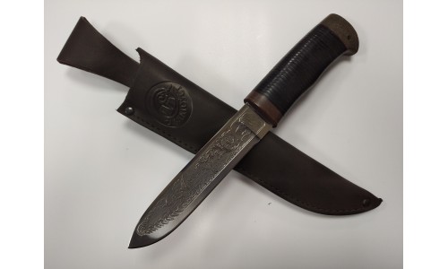 Нож НС-54 сталь ЭИ-107, рукоять кожа ("Стиль-М", г.Златоуст)