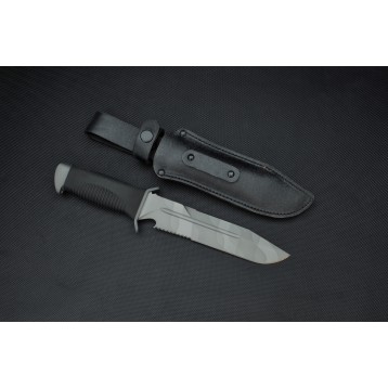 Нож охотничий КАТРАН-2 рукоять резина, покрытие камуфляж (ЗАО "Мелита-К")