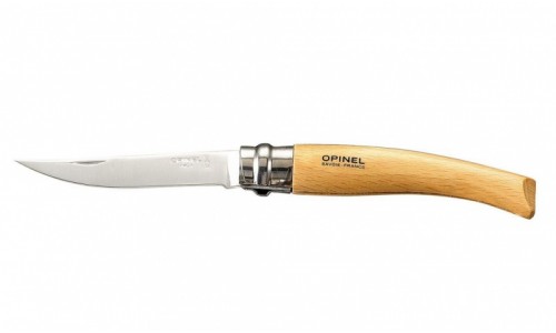 Нож Opinel серии Slim №08, филейный, клинок 8см., нержавеющая сталь, матовая полировка, рукоять - бу