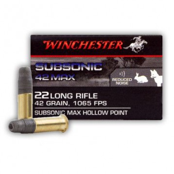 Патрон калибр 22 LR Winchester Subsnic Max HP 42 grain/2,72 гр (50 шт)