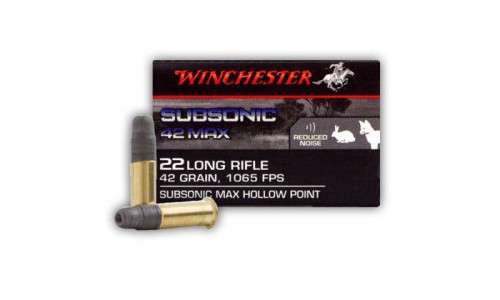 Патрон калибр 22 LR Winchester Subsnic Max HP 42 grain/2,72 гр (50 шт)