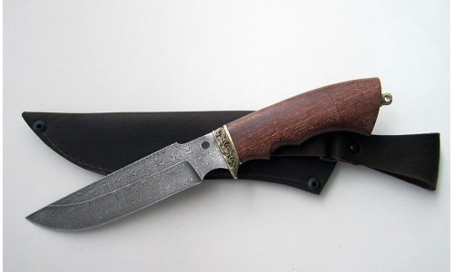 Нож Гарсон, дамаская сталь, (сапеле, гарда+кольцо латунь) (ИП Марушин А.И., г. Павлово)