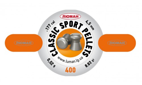 Пули "Люман" "Classic sport pellets", 0,52 г. 4,5 мм. (400 шт.)