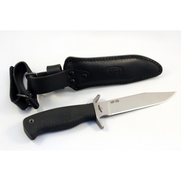 Гражданское холодное клинковое оружие нож охотничий НР-09 рукоять резина, хром (ЗАО "Мелита-К")