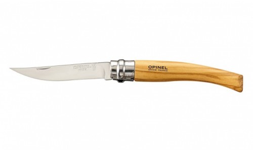 Нож Opinel серии Slim №08, филейный, клинок 8см., нержавеющая сталь, зеркальная полировка, рукоять -